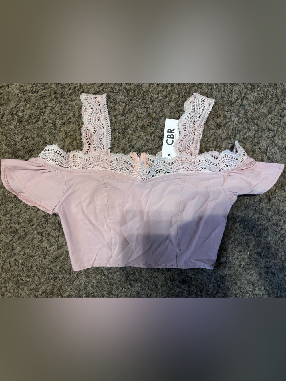CBR Dusty Pink Crochet Lace Dress Top